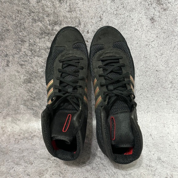 Adidas Combat Speed 3 Wrestling Shoes Mens 12 Black Red RARE Silver Mesh main image 4